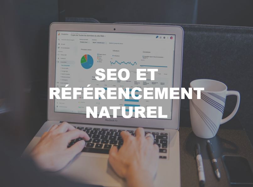 Image de couverture de l'article "Maximisez votre visibilité en ligne : L’importance du SEO et du référencement naturel", montrant un ordinateur avec des schémas et graphiques illustrant le SEO et le référencement naturel, par Morgane Gervois, développeuse web freelance à Paris, fondatrice de gervois-developpement, création de sites internet.